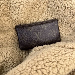 Authentic Louis Vuitton Monogram Key Coin Pouch Vintage Cles Pouchette LV